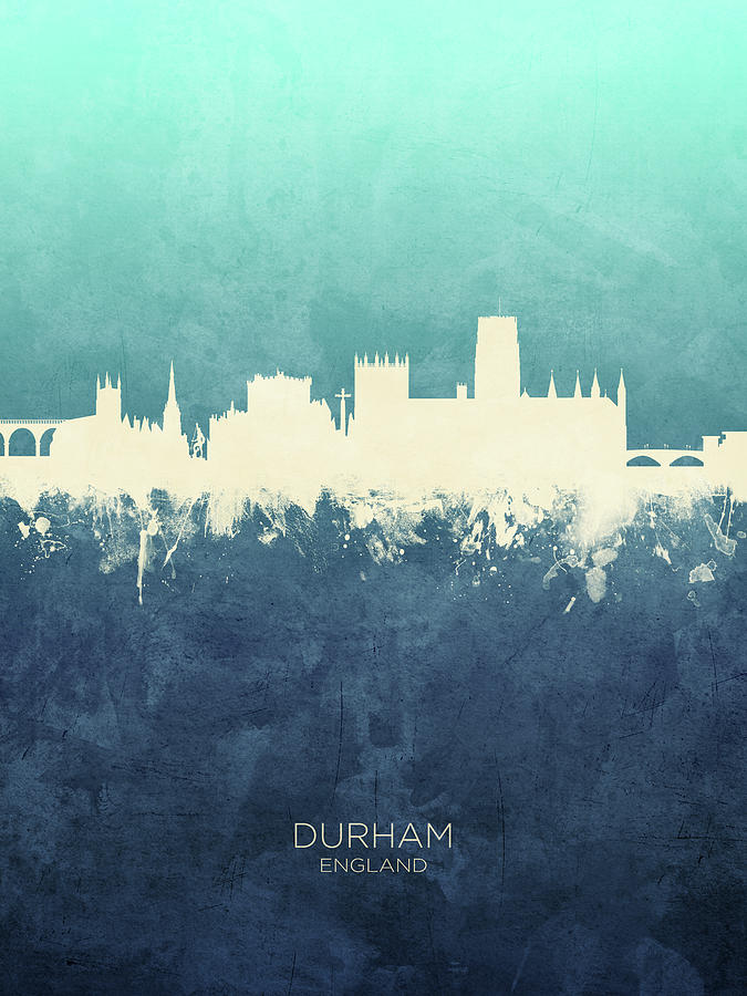 Durham Digital Art - Durham England Skyline #2 by Michael Tompsett