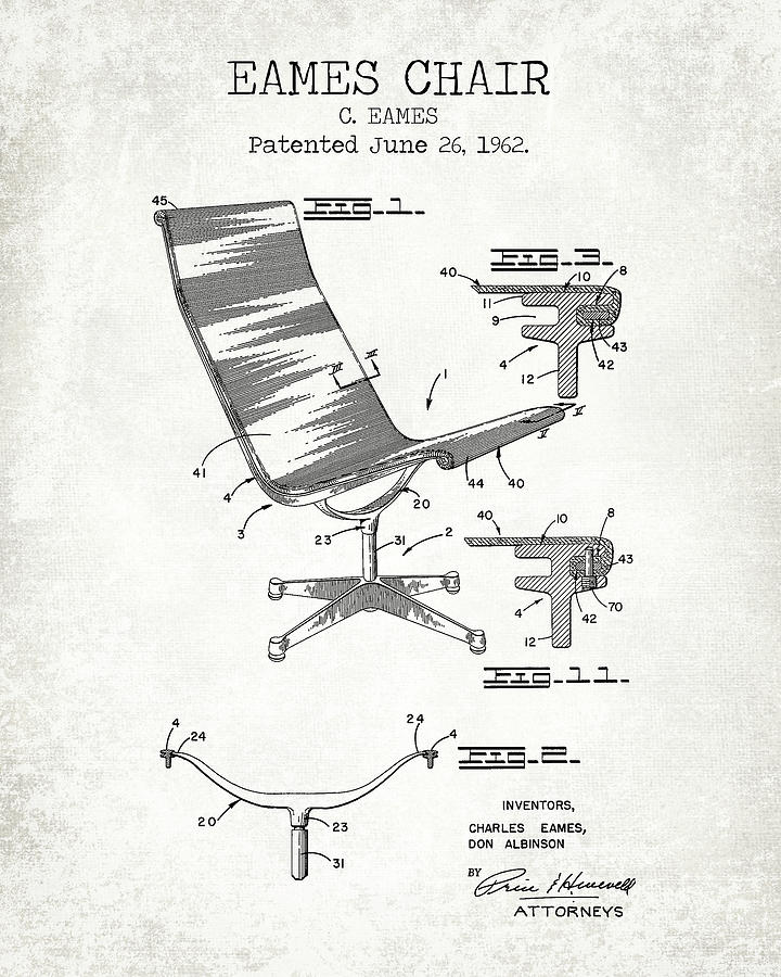 Eames 1948 C Eames Chair Patent Art Mug 