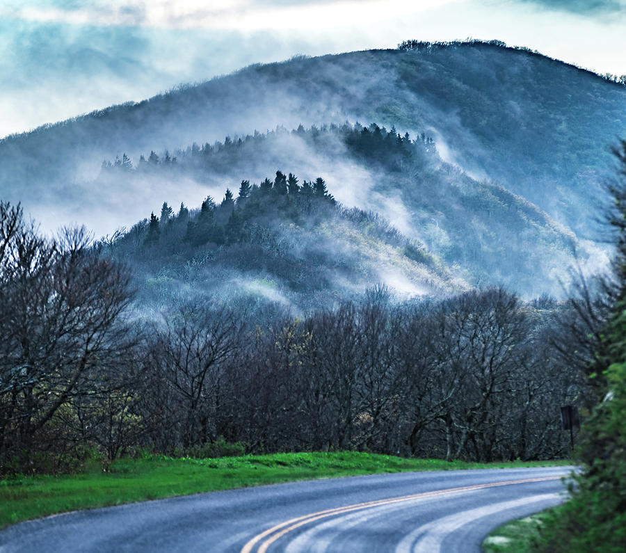 Early Morning Drive Through Blue Ridge Parkway In Spring Photograph