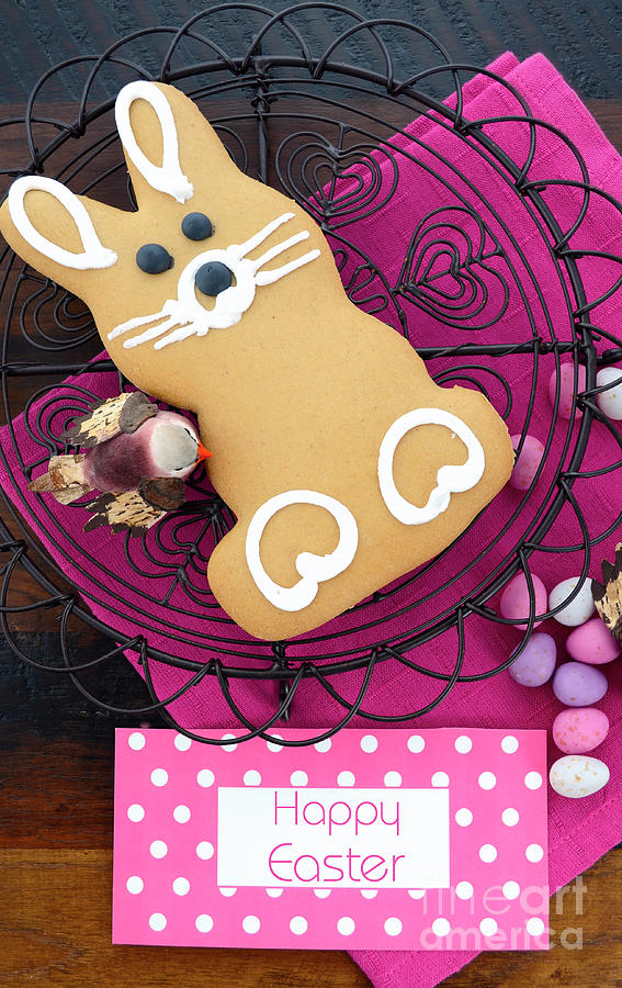 Easter gingerbread bunny cookie. #2 Photograph by Milleflore Images