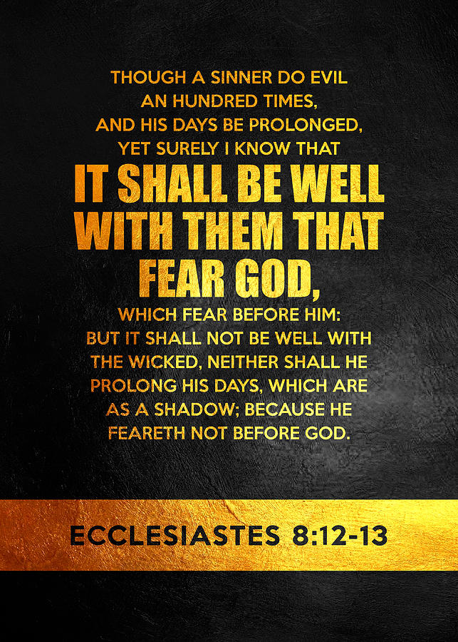 Ecclesiastes 8 12-13 Bible Verse Digital Art by AB Concepts