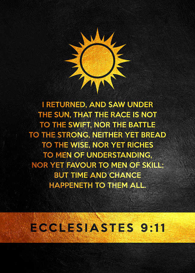 Ecclesiastes 9 11 Bible Verse Wall Art #2 Digital Art by Bible Verse