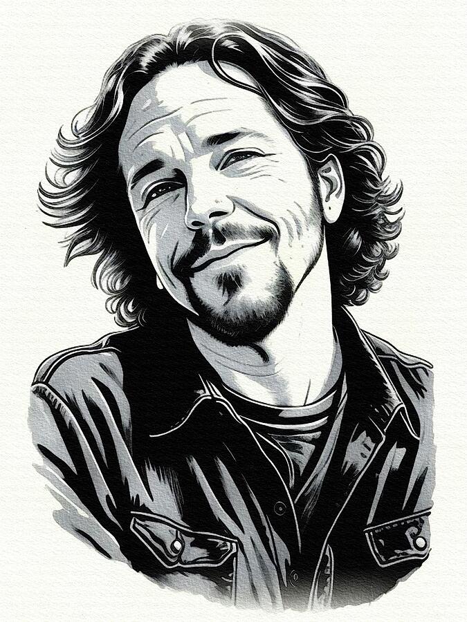 Eddie Vedder, Music Star #2 Painting by Sarah Kirk
