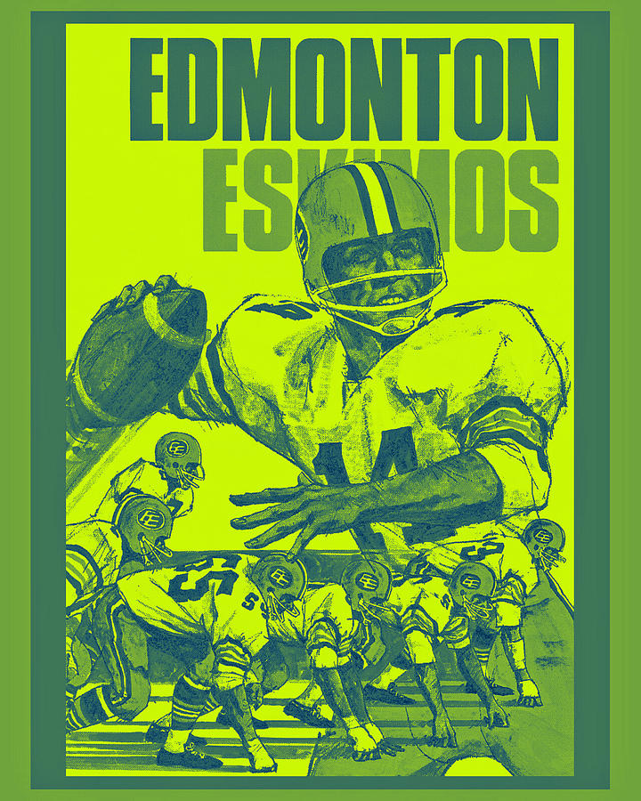 Edmonton Eskimos Vintage 1970 #2 Painting by MotionAge Designs