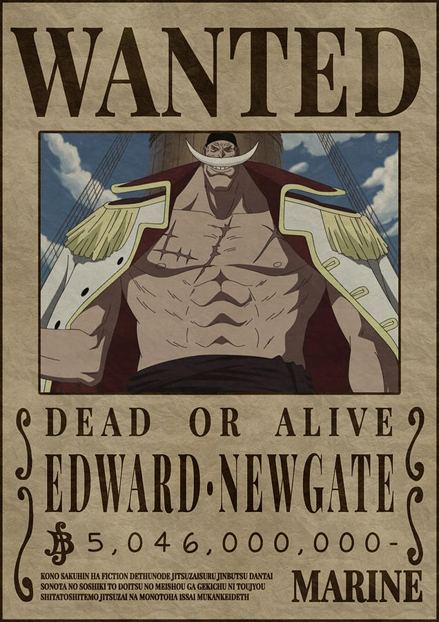 Edward Newgate Whitebeard - One Piece Bounty Wanted Digital Art by