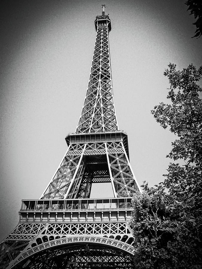Eiffel Tower in Black and White Photograph by Jim Feldman