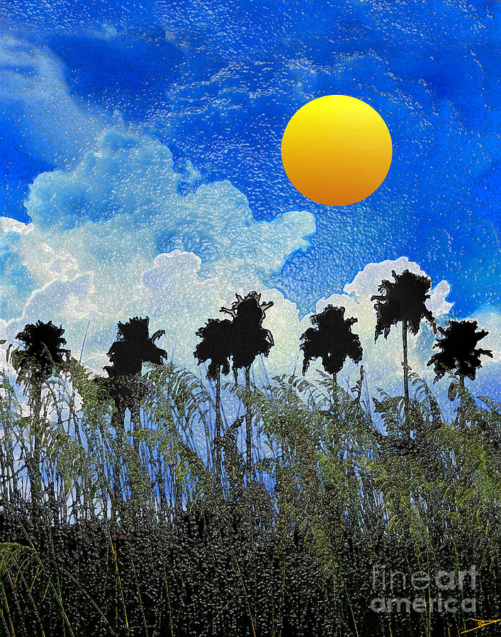 Eight palms #2 Mixed Media by David Lee Thompson