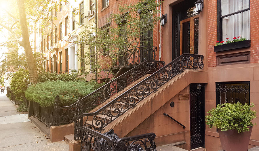 Elegant brownstones and townhouses in the West Village. Manhattan, New York City #2 Photograph by Busà Photography