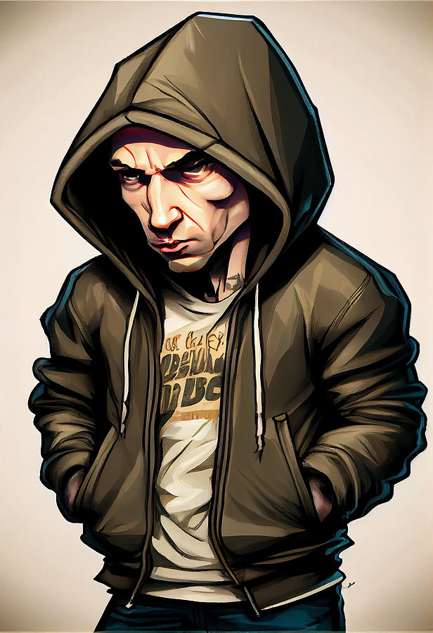 Eminem Caricature Mixed Media