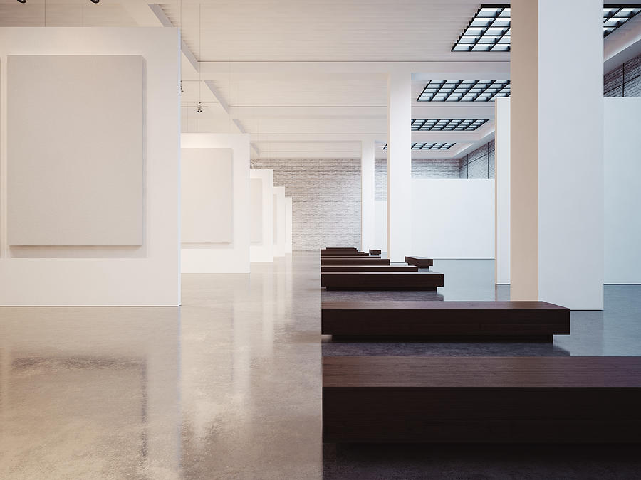 Empty contemporary interior of gallery #2 Photograph by Sfio Cracho