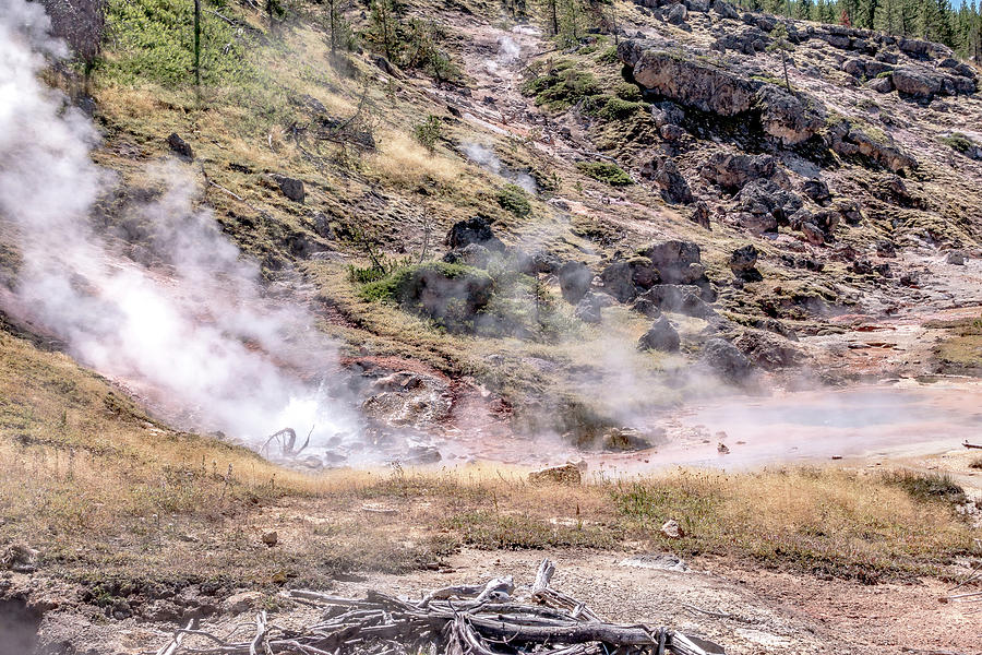 Eruption of Old Faithful geyser at Yellowstone Nationl park #2 Photograph by Alex Grichenko