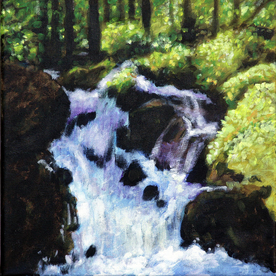 Eternal Waterfall #2 Painting by John Lautermilch