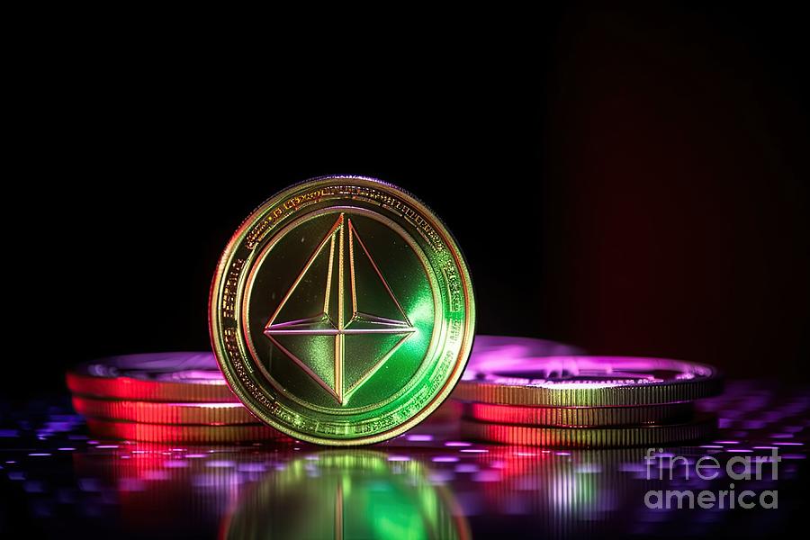 Ethereum volatility with red and green lights #2 Digital Art by Benny Marty