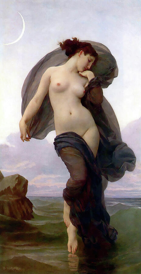 Evening Mood, from 1882 Painting by William-Adolphe Bouguereau Evening Mood, from 1882 Painting by William-Adolphe Bouguereau
