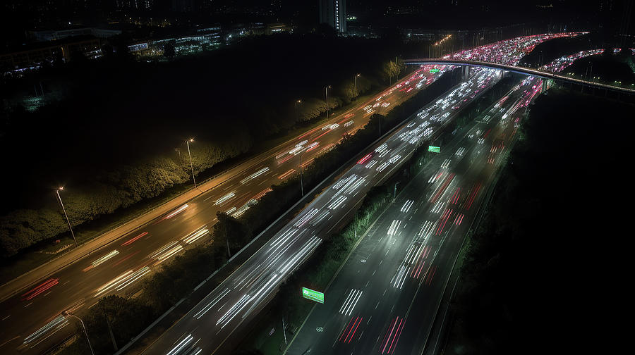 Expressway top view, Road traffic an important infrastructure Digital ...