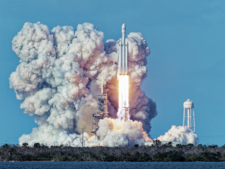 Falcon Heavy Test Flight #2 Photograph by Ron Dubin