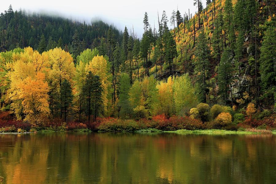 Fall colors on the river Photograph by Lynn Hopwood - Fine Art America