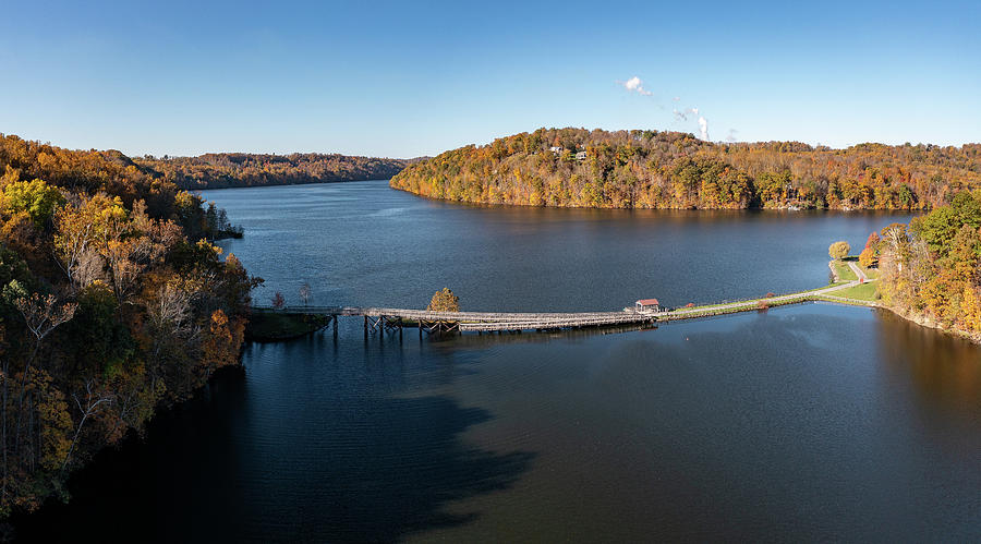 Fall colors surround the lake and trail at Cheat Lake Park Photograph ...