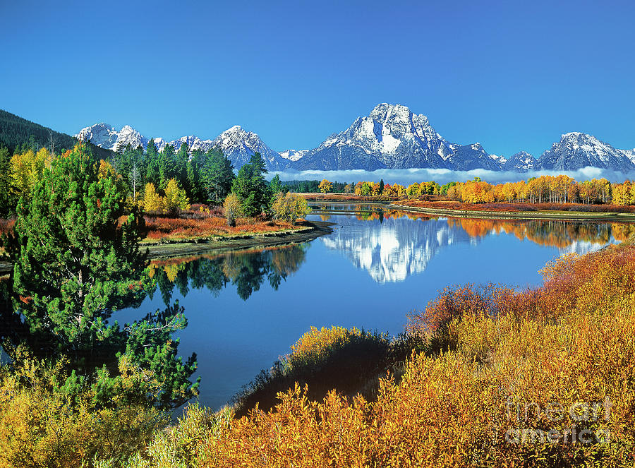Fall Oxbow Bend Grand Tetons National Park Wyoming #2 Photograph by Dave Welling