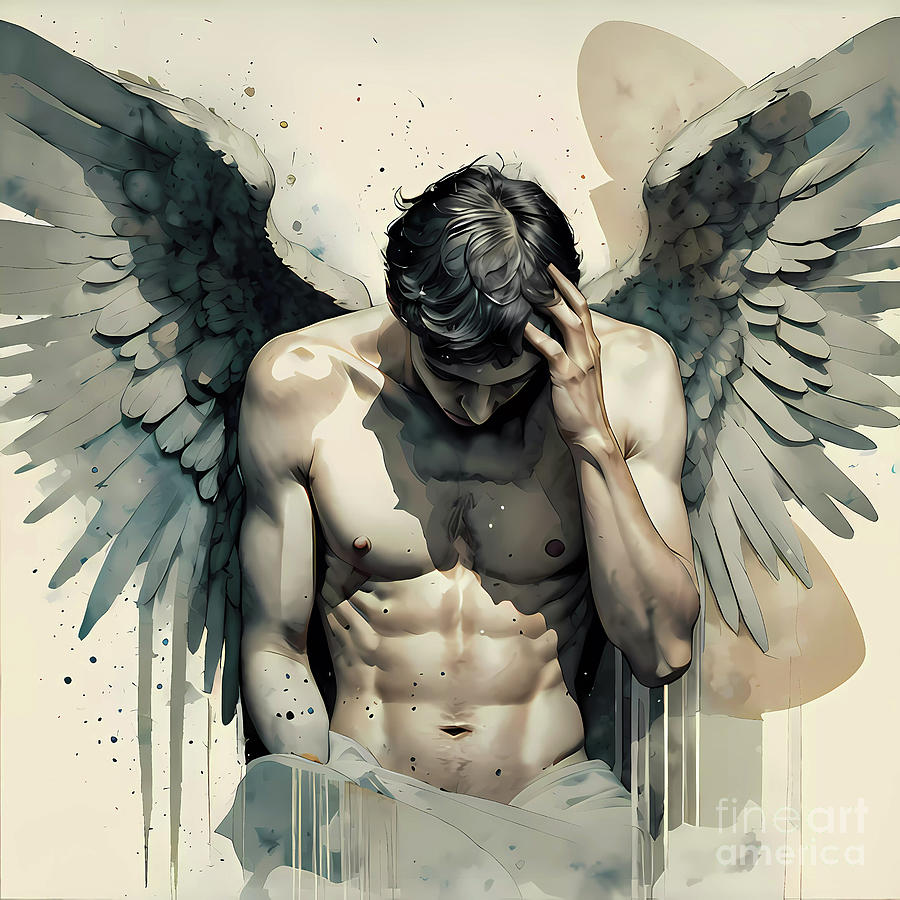 Fallen Male Angel #2 Painting by Ingo Klotz - Fine Art America