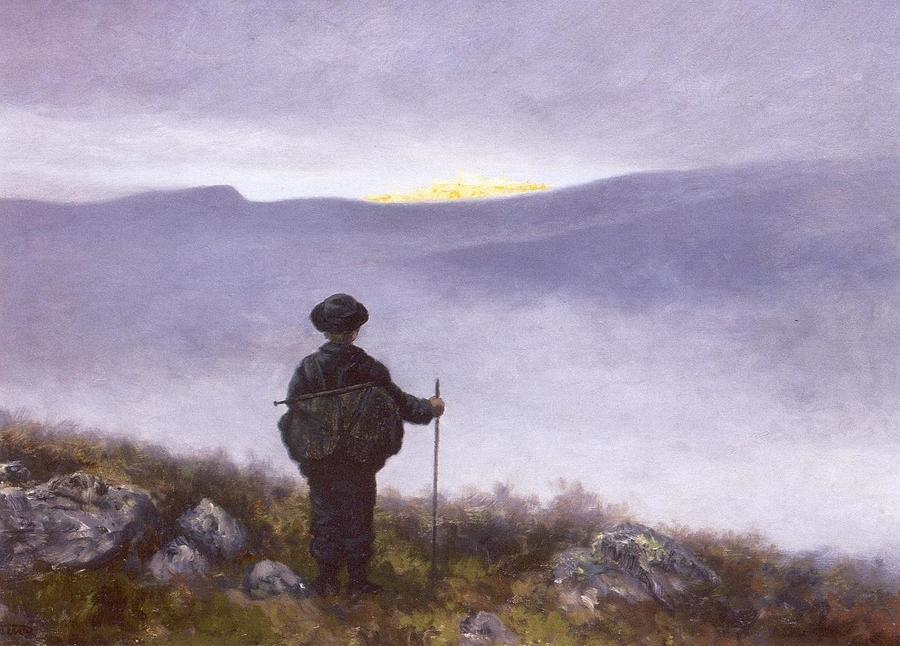 Gustave Dore Painting - Far  far away Soria Moria Palace shimmered like Gold  #2 by Theodor Kittelsen