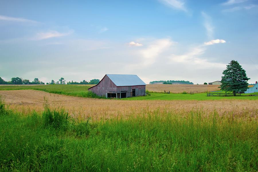 Farm Field with old weathered barn in the background-Miami Count ...