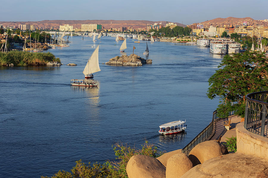 felucca boats on Nile river in Aswan #2 Photograph by Mikhail Kokhanchikov