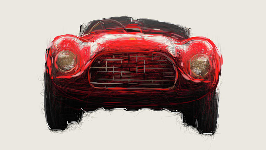 Ferrari 166 MM Drawing #2 Digital Art by CarsToon Concept