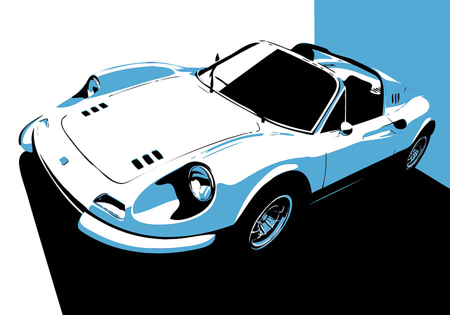 Car Digital Art - Ferrari Dino - Classic Italian Sports Car #2 by Thespeedart