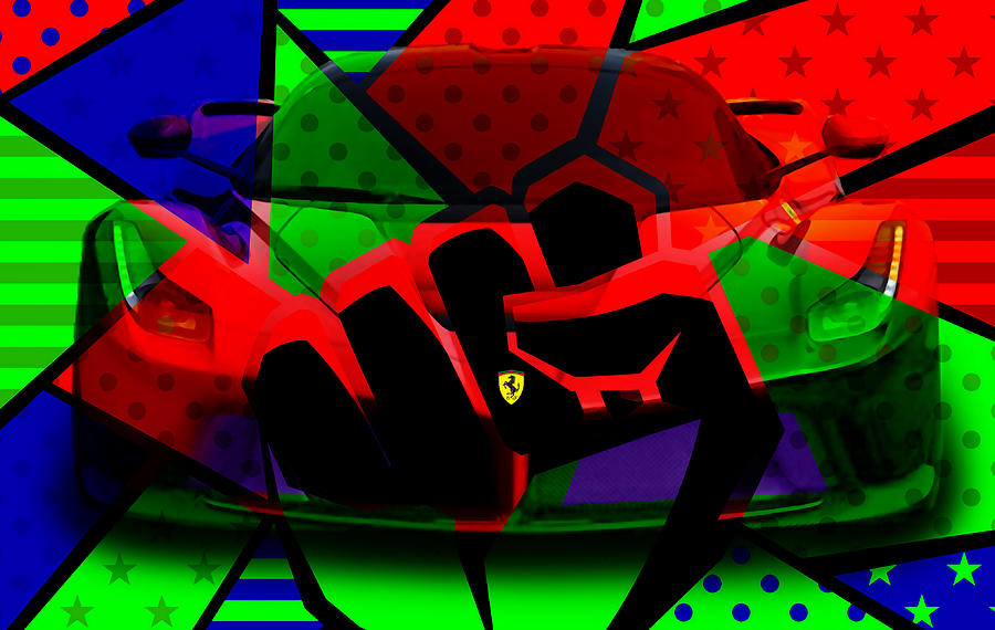 Ferrari Pop Art #2 Mixed Media by Marvin Blaine