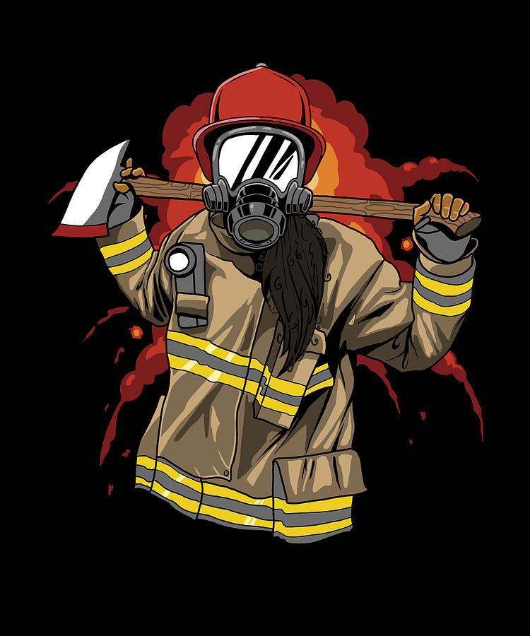 Firefighter Fire Department Thin Red Line Firewoman Digital Art by ...