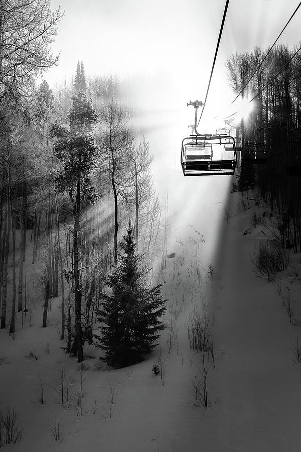 Winter Photograph - First Chair #2 by Sean McClay