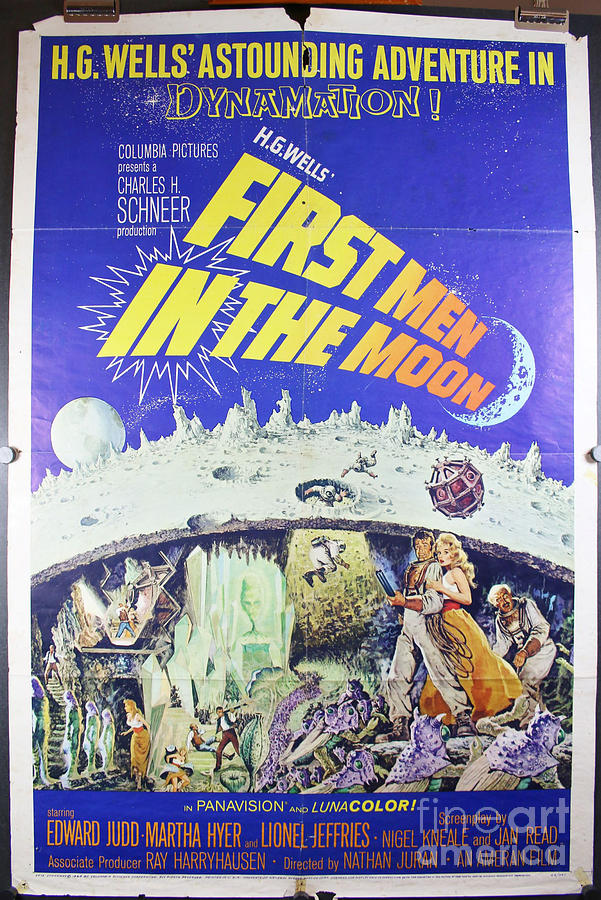 First Men In The Moon Original Folded HG Wells Movie Poster Digital Art ...