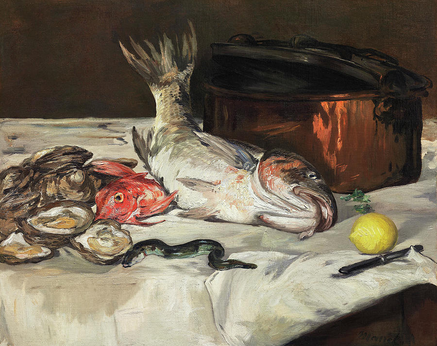Edouard Manet Painting - Fish #2 by Art Dozen