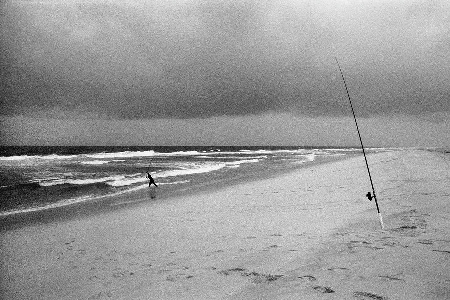 Fisherman, Island Beach State Park, New Jersey #2 Photograph by Stephen Russell Shilling