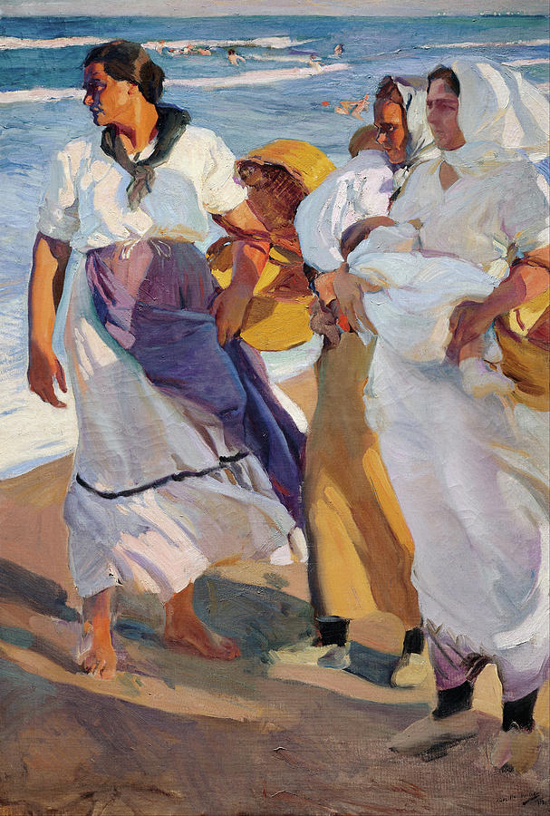 Beach Painting - Fisherwomen from Valencia #3 by Joaquin Sorolla