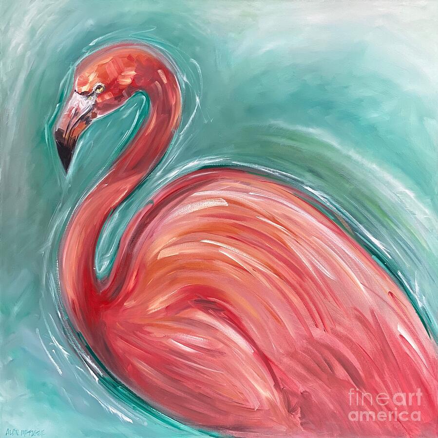 Flamingo #1 Painting by Alan Metzger