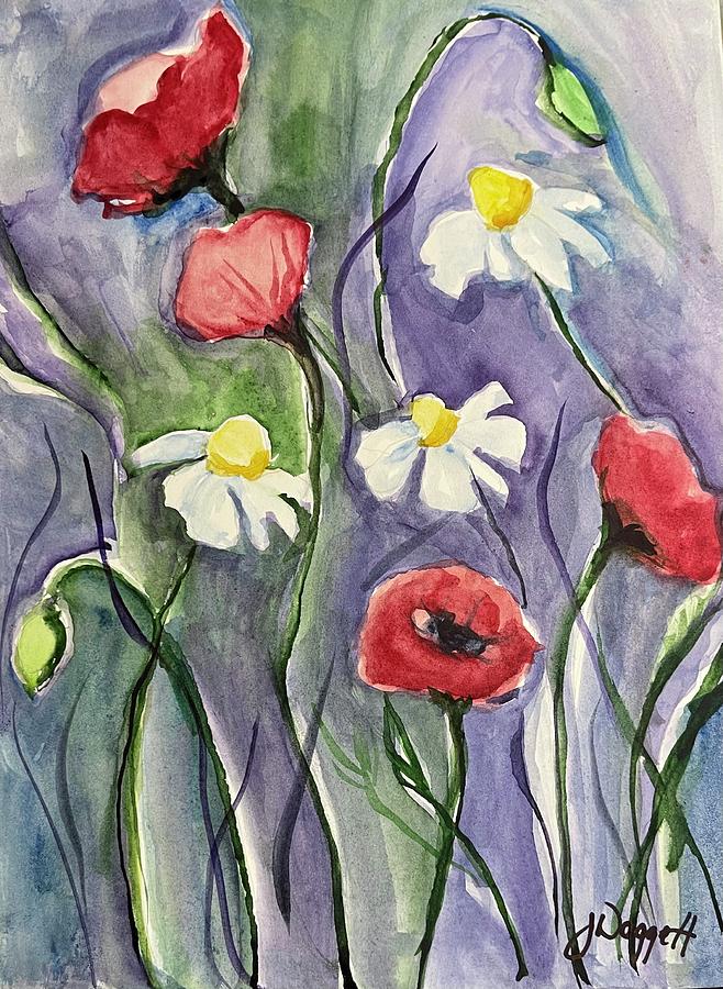 Floral dance #2 Painting by Janet Doggett
