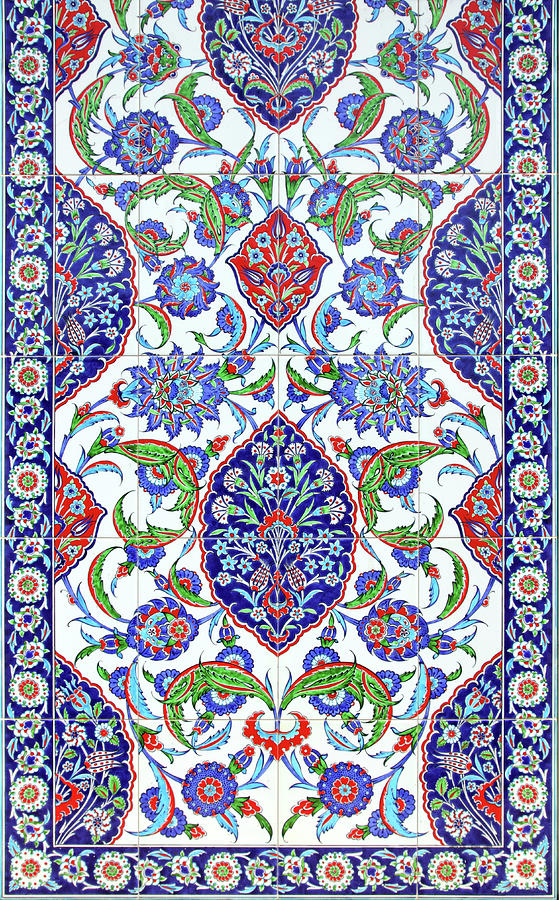 Floral Ornament On Tiles #2 Painting by Mikhail Kokhanchikov