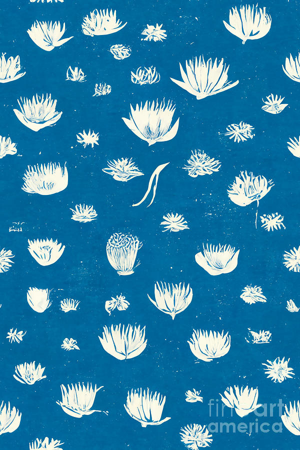 Flower In Blue And White Digital Art