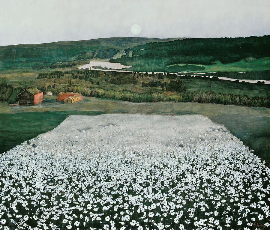 Harald Sohlberg Painting - Flower Meadow in the North  #2 by Harald Sohlberg