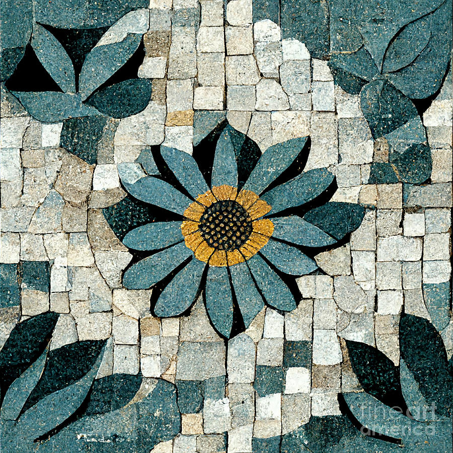 Flower Digital Art - Flowered stone mosaic #2 by Sabantha