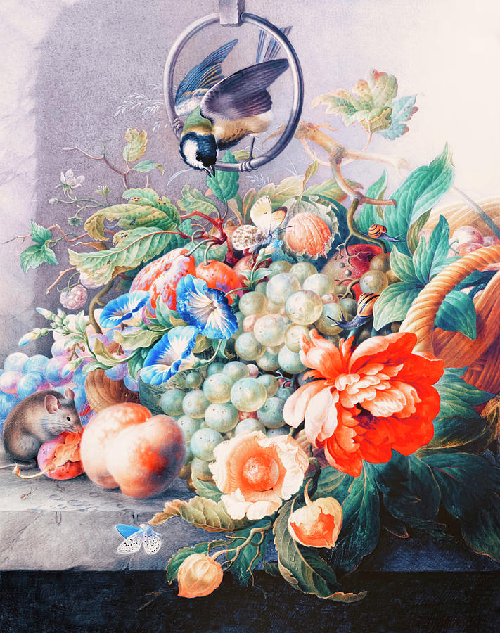 Flowers And Fruits Painting