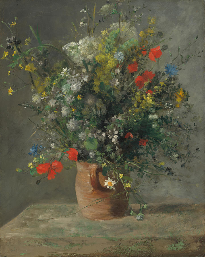 Flowers in a Vase #2 Painting by Auguste Renoir
