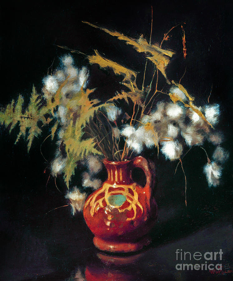 Fluffy Flowers In A Jug Painting