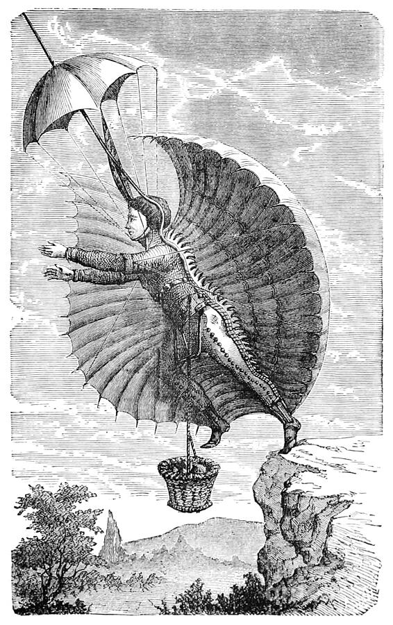 Small Flying Man Flying Man, 1870 #2 by Science Source
