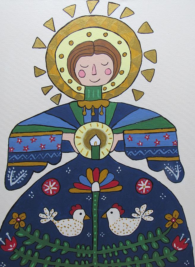 folk art angel painting