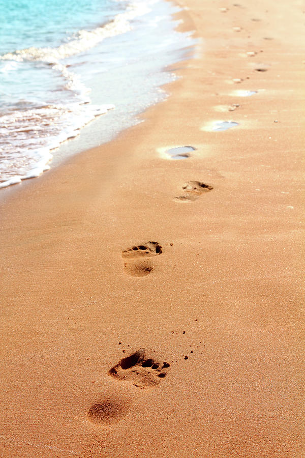 Footprints On Sand Beach #2 Photograph by Mikhail Kokhanchikov