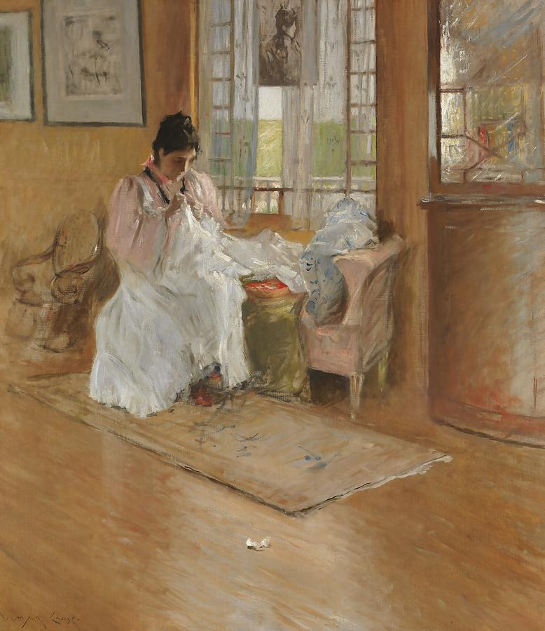 Woman Painting - For the Little One #2 by William Merritt Chase