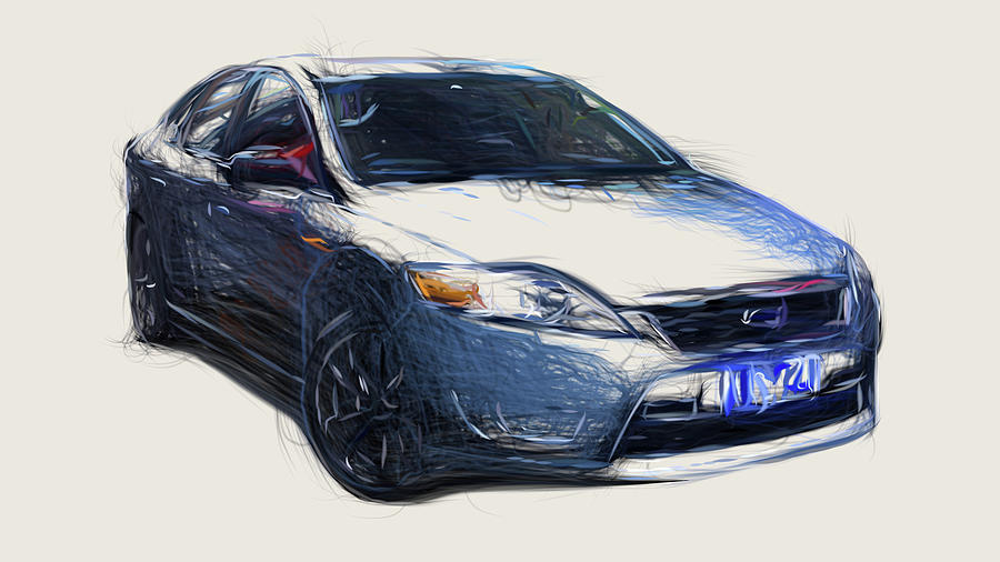 escort bovenstaand Terzijde Ford Mondeo XR5 Car Drawing Digital Art by CarsToon Concept